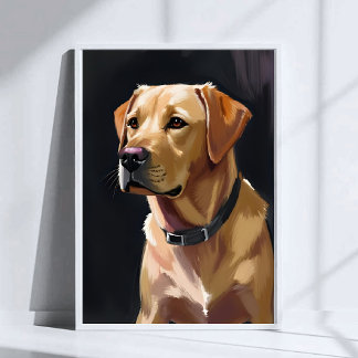 Labrador Retriever | Yellow Lab Pet Dog Painting Poster