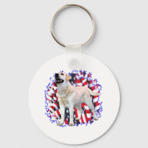 Labrador Retriever (yellow) Patriot Key Ring