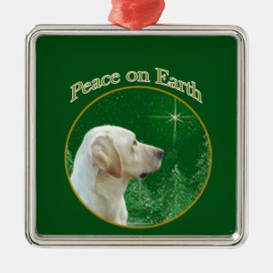 Labrador Retriever (yellow) Peace Metal Tree Decoration