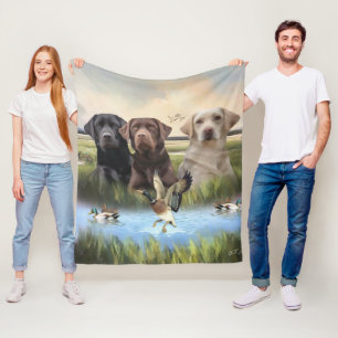 Labrador Retrievers, (Hunting dogs)  Fleece Blanket