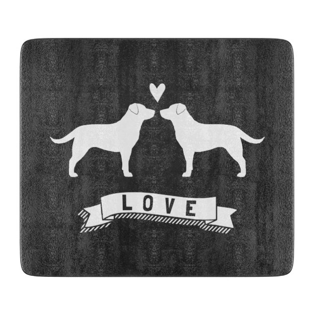 Labrador Retrievers Love Cutting Board (Front)