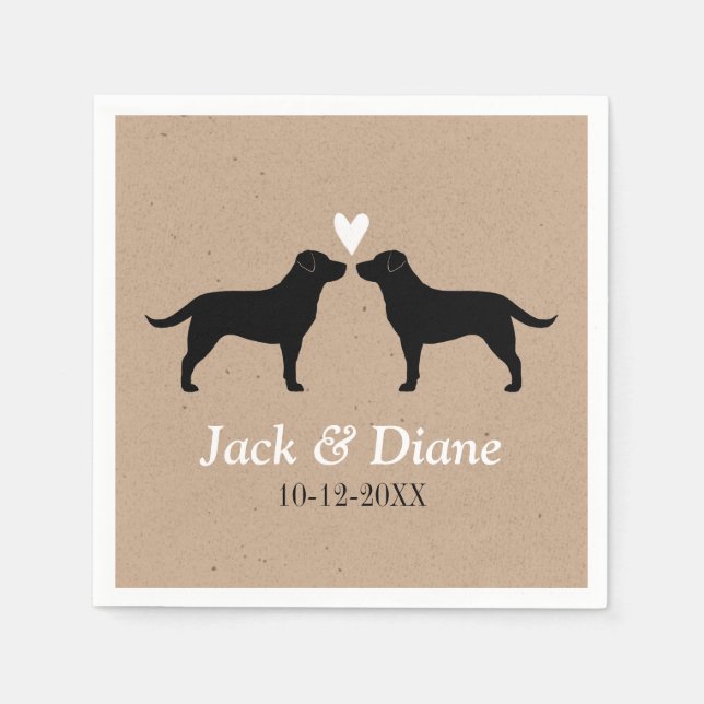Labrador Retrievers Wedding Couple Personalised Napkin (Front)