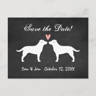 Labrador Retrievers Wedding Save the Date Announcement Postcard
