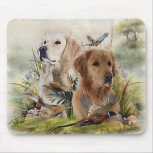 Labrador Retrievers with Pheasant ,Art  Mouse Pad
