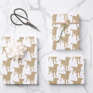 Labrador Retrievers Yellow Dog Pattern Wrapping Paper Sheet