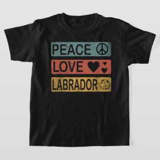 Labrador Retro Design Peace Love Labrador Funny T-Shirt