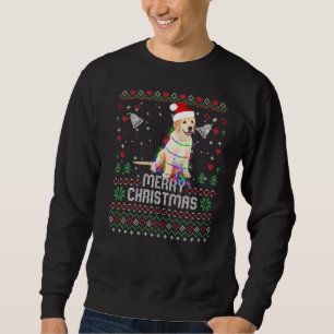 Labrador Santa Hat Dog Christmas Tree Lights Holid Sweatshirt