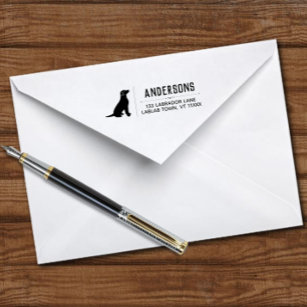 Labrador Sitting Outline Return Address Self-inking Stamp
