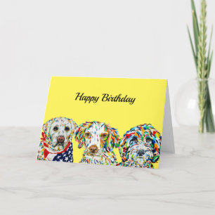 Labrador Spaniel Sheepadoodle Birthday Card