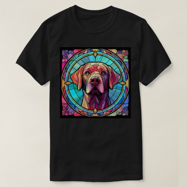 Labrador Stained Glass Art T-Shirt (Design Front)