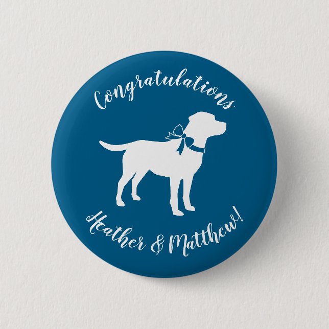 Labrador Theme - Dog Baby Shower Blue Lab 6 Cm Round Badge (Front)