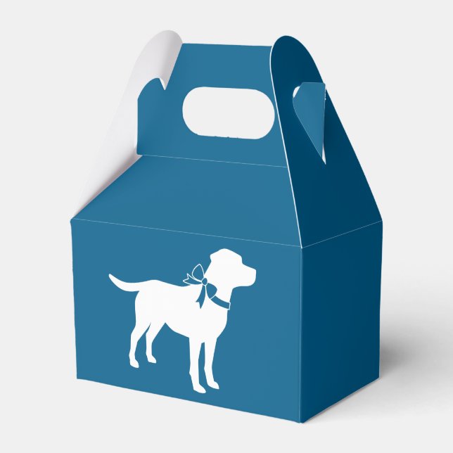 Labrador Theme - Dog Baby Shower Blue Lab Favour Box (Front Side)