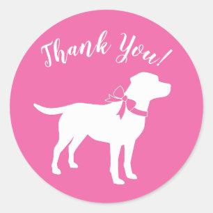 Labrador Theme Dog Baby Shower Pink Lab Classic Round Sticker