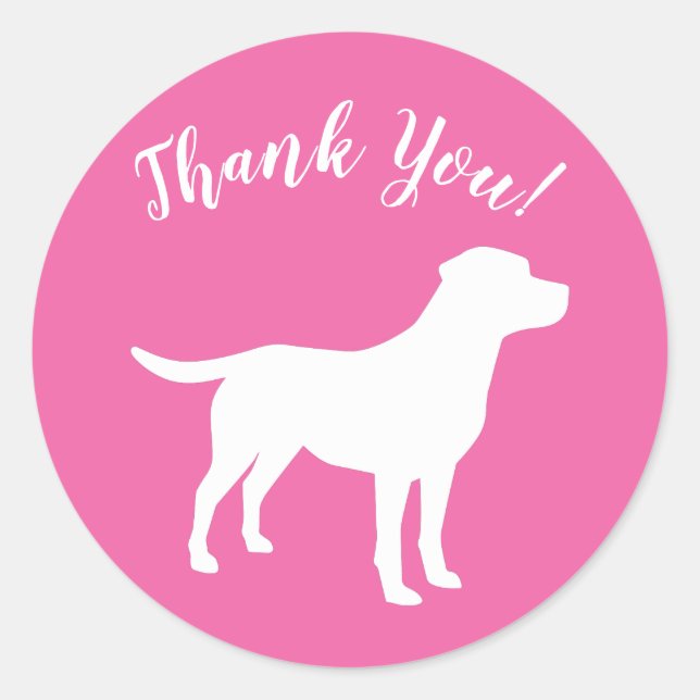 Labrador Theme Dog Baby Shower Pink Lab Classic Round Sticker (Front)