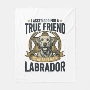 Labrador True Friend Vintage Dog Lover Design_1 Fleece Blanket