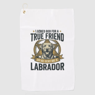 Labrador True Friend Vintage Dog Lover Design_1 Golf Towel