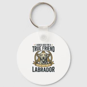 Labrador True Friend Vintage Dog Lover Design_1 Key Ring