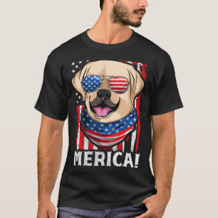 Labrador USA Patriotic Dog Apparel American Flag M T-Shirt