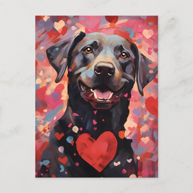 Labrador Valentines day Postcard (Front)