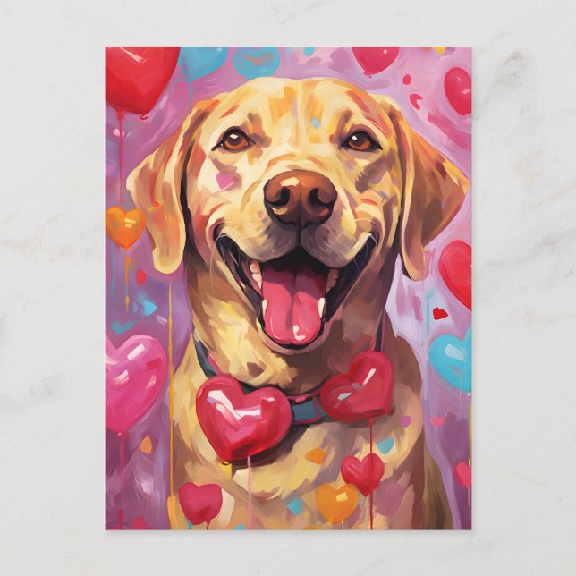 Labrador Valentines day Postcard (Front)