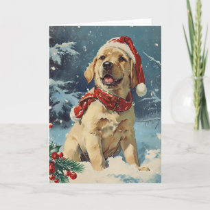 Labrador vintage personalised Christmas Holiday Card