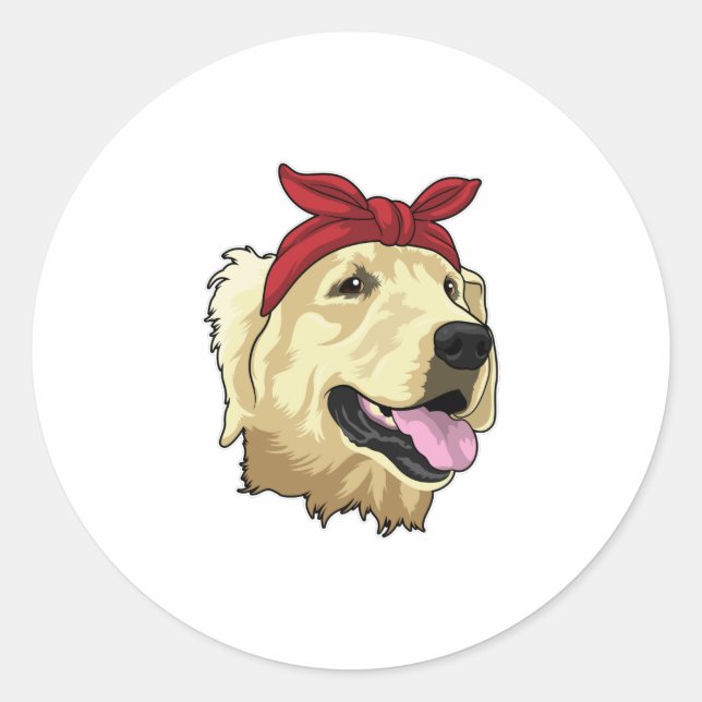 Labrador with Bandanna Classic Round Sticker (Front)