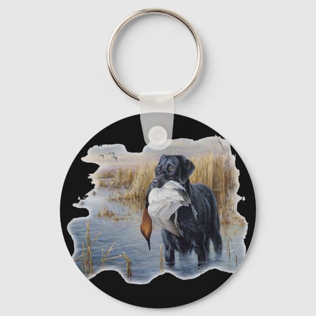 Labrador with Duck- Duck Hunting Key Ring (Front)
