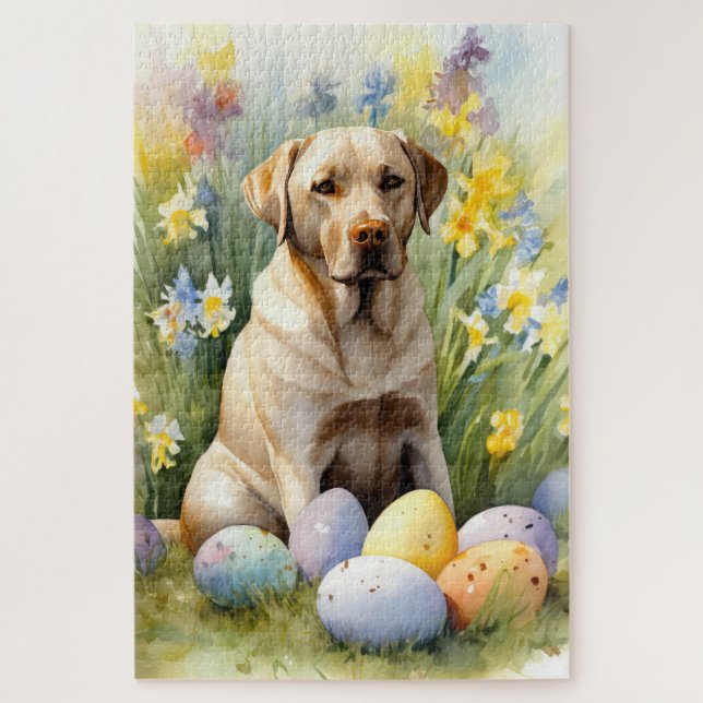 Labrador with Easter Eggs Jigsaw Puzzle (Vertical)