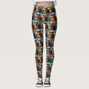 Labrador with Heart Roses Valentine's Day Leggings