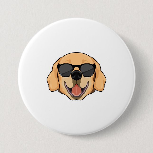 Labrador with Sunglasses 7.5 Cm Round Badge (Front)