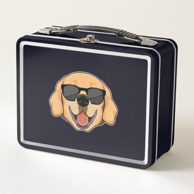 Labrador with Sunglasses Metal Lunch Box (Front)