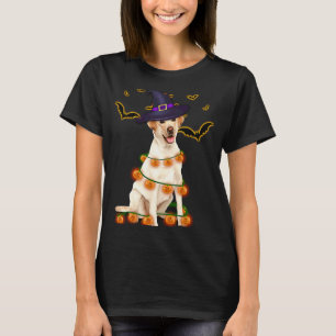 Labrador Wizard Hat Tree Lights Pumpkin Party Hall T-Shirt