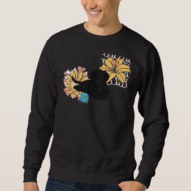 Labrador Yellow Floral Sweatshirt (Front)