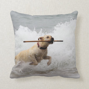Labrador - Yellow - Go Fetch! Beach Dogs Cushion