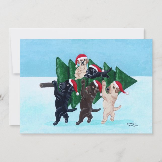 Labradors Christmas Party Invitations (Front)