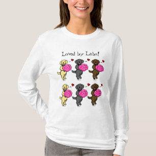 Labradors & Roses Cartoon Valentine T-Shirt