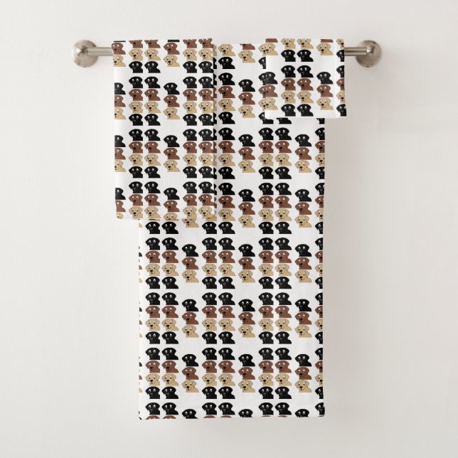 labs 3 colours cartoon head bath towel set (Insitu)