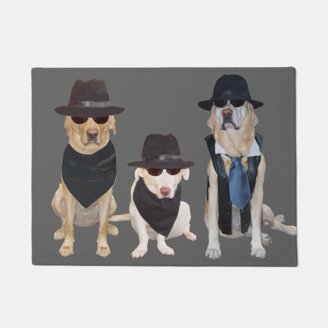 Labs in Black Doormat (Front)