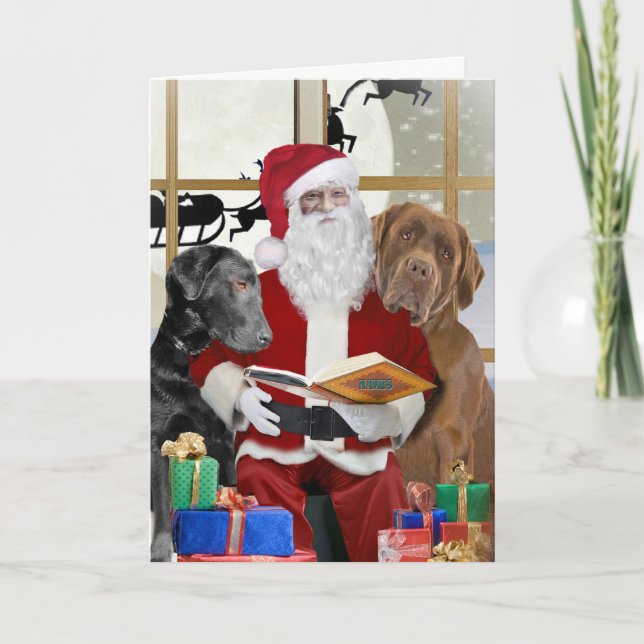 Labs Santa Claus Is Coming To Town Card (Front)