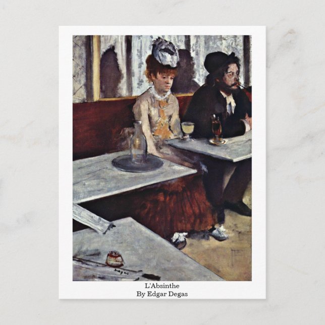 L'Absinthe By Edgar Degas Postcard (Front)