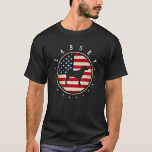 Labsky USA Flag 4th July Dog Mum Dad T-Shirt