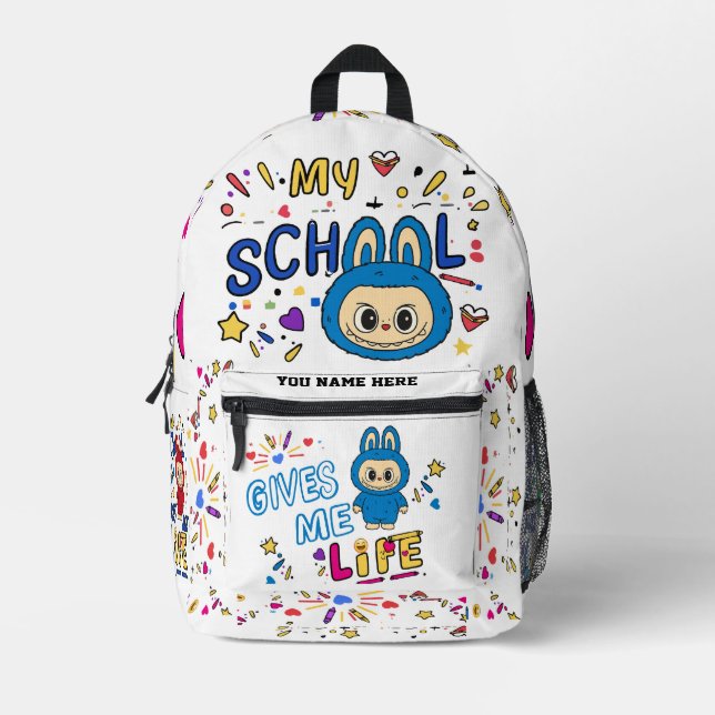 Labubu Backpack - school warheads me life (Front)