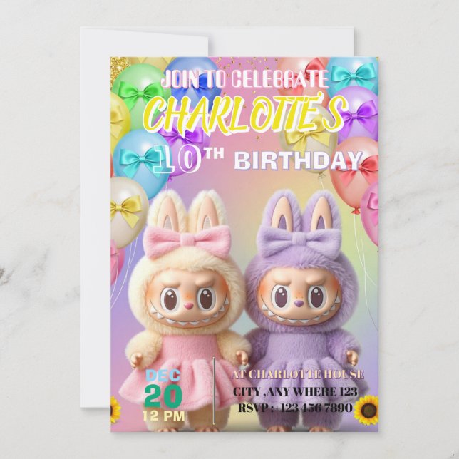 Labubu Birthday Invitation (Front)