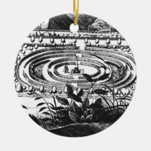 Labyrinth at Heidelberg, Hortus Palatinus (engravi Ceramic Tree Decoration