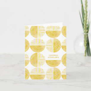 Labyrinth Circle Pattern Note Card - Yellow