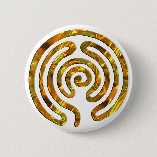 Labyrinth GOLD | make your own background 6 Cm Round Badge (Front)