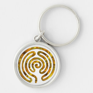 Labyrinth GOLD make your own background Key Ring