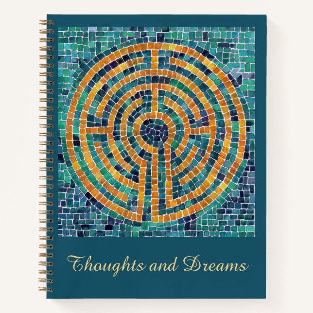 LABYRINTH II 8.5x11 Spiral Notebook + Text (Front)
