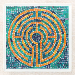 LABYRINTH II Glass Coaster - White