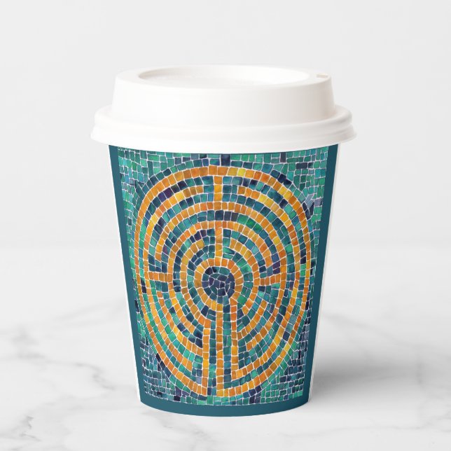 LABYRINTH II Paper Cups - Green (Front)
